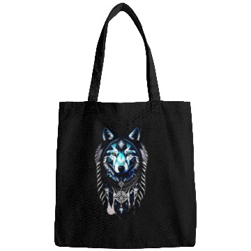 Discover dream catcher geometric wolf Bags