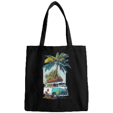 Discover travel car caravan summer coco tree Bags