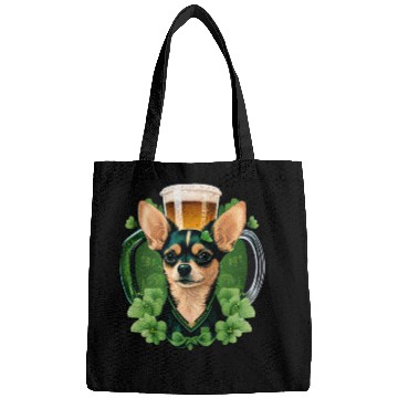 Discover Chihuahua | St. Saint Patricks Day Beer Shamrock Bags