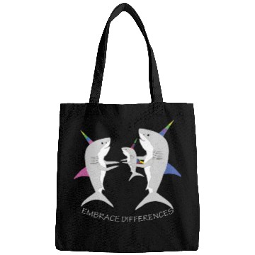 Discover Shark Unicorn Embrace Differences Bags