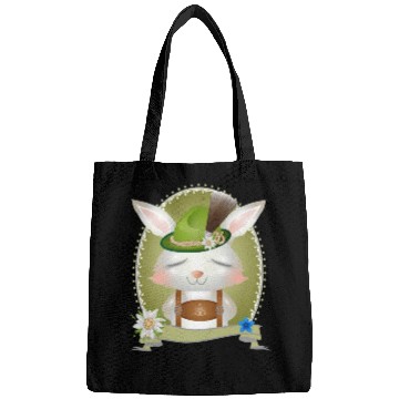Discover small rabbit in costume with hat and leather pants Bags