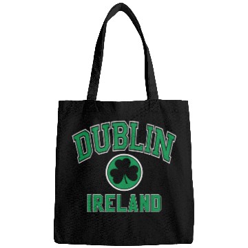 Discover Dublin Varsity Style Shamrock Green Print Bags