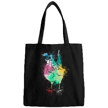 Discover Colerfull Splash Art Farm animals chicken Bags