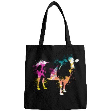 Discover Colerfull Splash Art Farm animals cow Bags