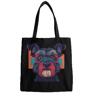 Discover Retro Schnauzer Portrait Bags
