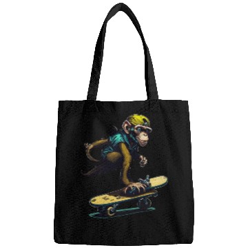 Discover Monkey on a Skateboard Bags