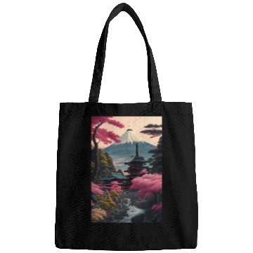Discover Asia Landscape Serene Mount Fuji Bags