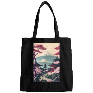 Discover Asia Landscape Serene Mount Fuji Bags