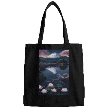 Discover Asia Landscape by night Serene Mount Fuji Bags