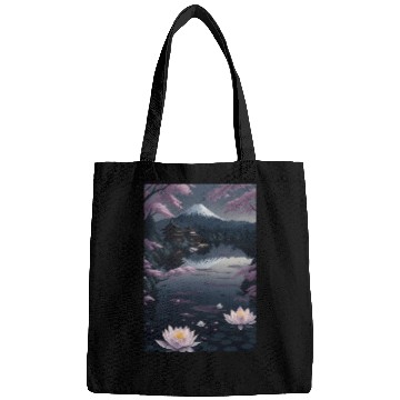 Discover Asia Landscape by night Serene Mount Fuji Bags