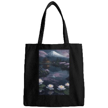 Discover Asia Landscape by night Serene Mount Fuji Bags
