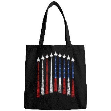 Discover Fighter Air Plane Us Veterans Sky American Flag Bags