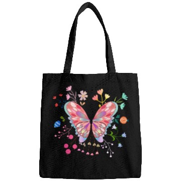 Discover Butterfly flower pink insect bug floral nature Bags