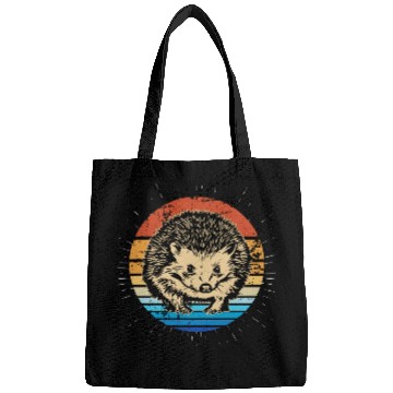 Discover Retro Vintage Hedgehog Lover Sunset Hedgehog Bags