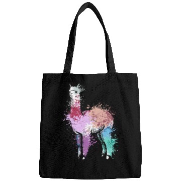 Discover Colorful Splash Art Farm animals alpaca Llama Bags
