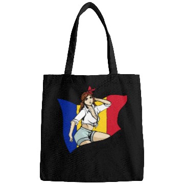 Discover Romanian girl flag design Bags