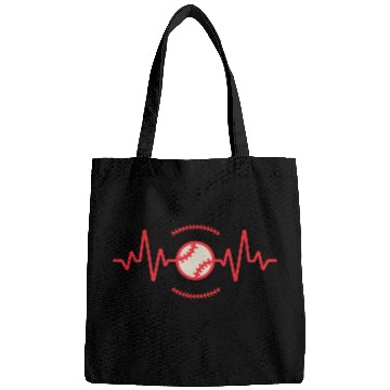 Discover Baseball Lover Heart Beat Baseball Bags