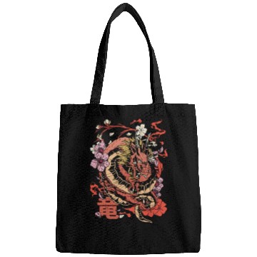 Discover Japanese Tokyo Dragon Retro - Japanese Mythology Bags