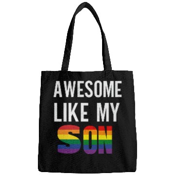 Discover Awesome Like My Son Pride Rainbow Flag Bags