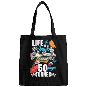 Discover Life Is a Book 50 Pages Bookworm Flower 50th Bags