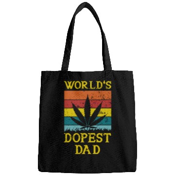 Discover World s Dopest Dad Weed Marijuana Cannabis Retro Bags