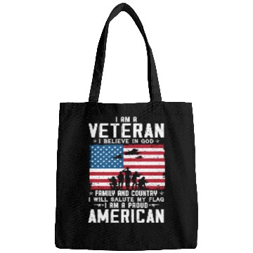 Discover I Am A Proud American Veteran Bags