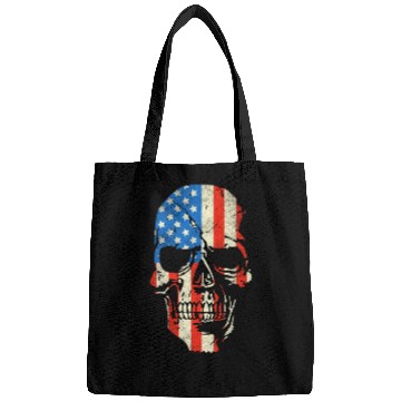 Discover Skull Graphic Patriotic Badass Distressed Art Us Bags