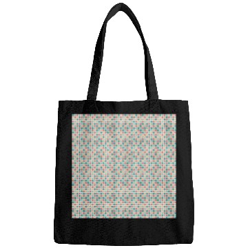 Discover Retro Checkered Pattern Yellow Teal Coral Bags