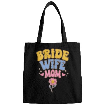 Discover Retro Mothers Day Wife Mom Bride Groovy Bags