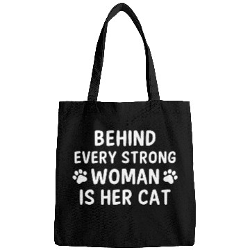 Discover Behind every strong woman is her cat Bags
