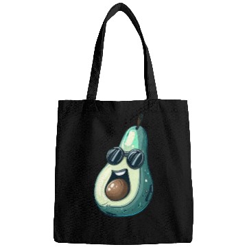 Discover Cool Kawaii Avocado with Sunglasses - Expressive Bags