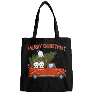 Discover Great Pyrenees Xmas Vintage Red Pickup Bags