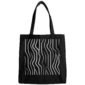 Discover Monochrome Elegance: White Abstract Lines on Black Bags