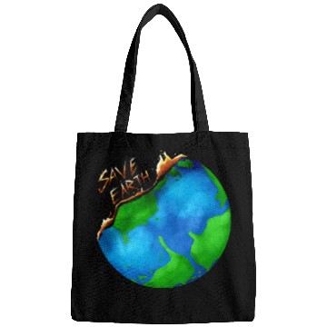 Discover Burning Earth Globe Save Earth For Earth Day Bags