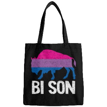 Discover Bi Son Lgbbt Flag Bisexual Bison Funny Bi Pride Bags