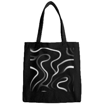 Discover Monochrome Elegance: White Abstract Lines on Black Bags