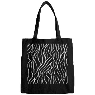 Discover Monochrome Elegance: White Abstract Lines on Black Bags