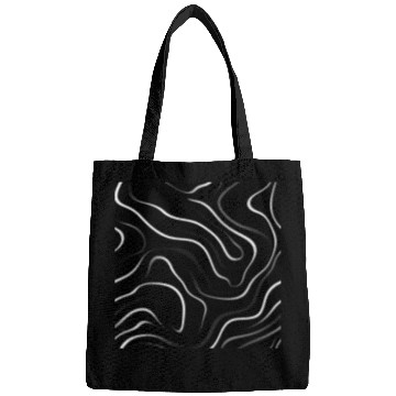 Discover Monochrome Elegance: White Abstract Lines on Black Bags