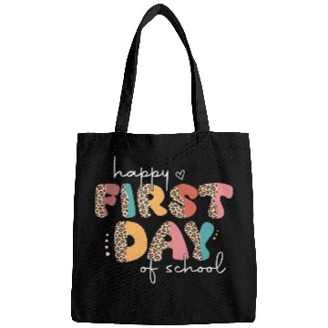 Discover Leopard Happy First Day of School Teacher Retro Bags