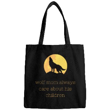 Discover wolf mom always care about his children Bags