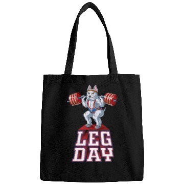 Discover Leg Day Westie Weight Lifting Squat Gym Bags