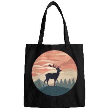 Discover Deer Silhouette Emerald Forest Wanderlust Design Bags