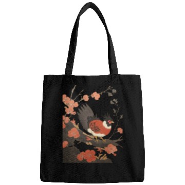 Discover The Bird on the Cherry Blossom Tree Bags