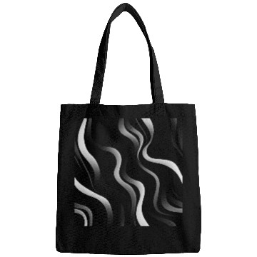 Discover Monochrome Elegance: White Abstract Lines on Black Bags