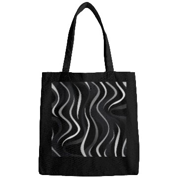 Discover Monochrome Elegance: White Abstract Lines on Black Bags