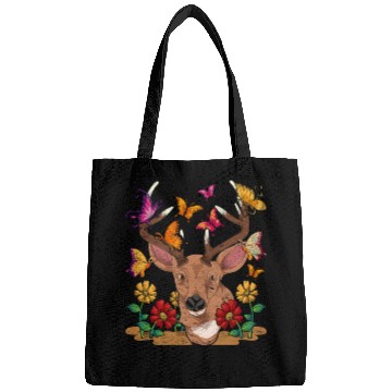 Discover Flowers forest animal gift butterfly deer Bags