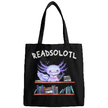 Discover Readsolotl Book Lover Funny Axolotl Bags