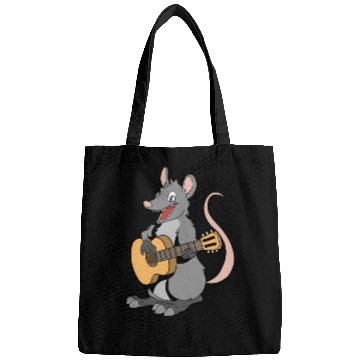 Discover Comic Opossum Playing Guitar Bags