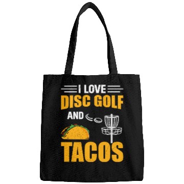 Discover Disc Golf Player - I Love Disc Golf And Tacos Bags