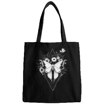 Discover Black and White Gothic Moth Bags